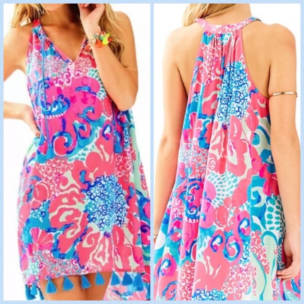 NWT Lilly Pulitzer Size XL Roxi Dress In Coral Reef I’m So Jelly